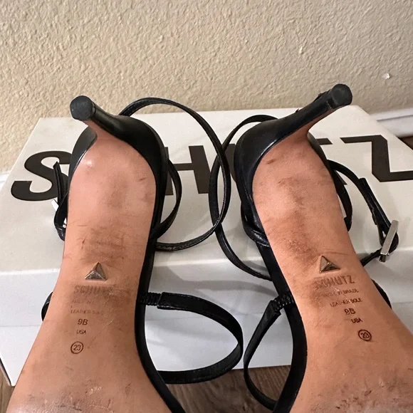 SCHUTZ Ameena Black Strappy Heels size 9 - Picture 7 of 8